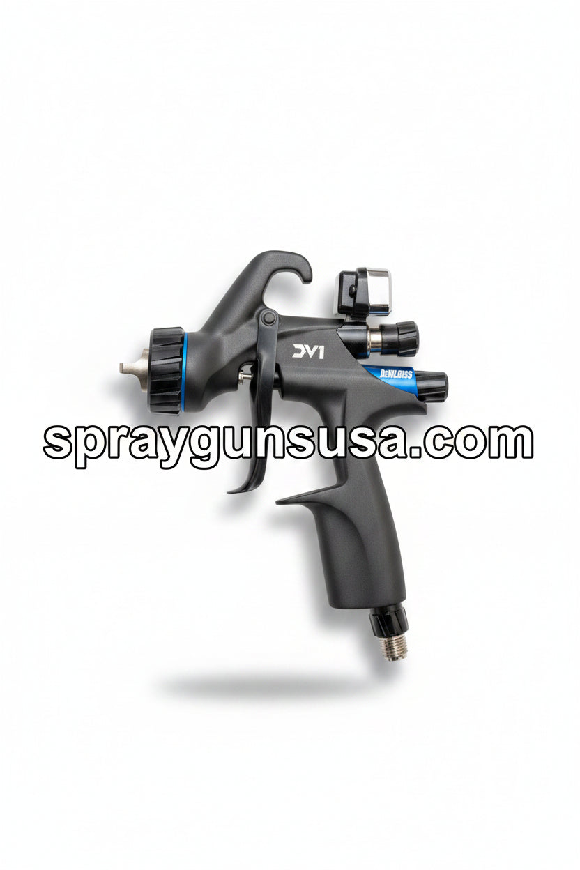 DevilBiss® 704504 DV1-B PLUS HVLP Uncupped Basecoat Spray Gun, 1.2, 1.3, 1.4 mm Nozzle, HVLP Uncupped